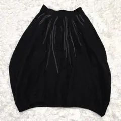 バルーンスカート ウール100% 立体シルエット 装飾デザイン（2）