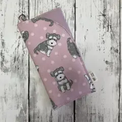 ハンドメイド　メガネケース　犬柄 シュナウザー柄