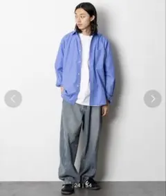 FREAK’S STORE/ロングスリーブレギュラーカラー シャツ 青シャツ