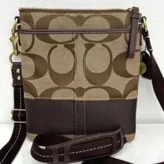 COACH 40758 シグネチャー ブラウン ショルダーバッグ クロスボディ