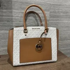 ✨新品保管✨ MICHAEL KORS ハンドバッグ ブラウン/ホワイト