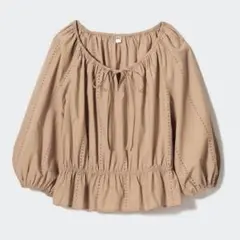 ユニクロ　エンブロイダリーブラウス　7分袖