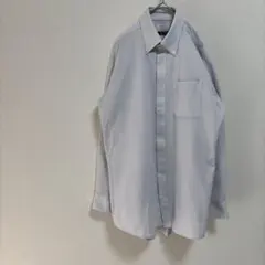 【LES MUES】長袖　シャツ　ボタンダウン　ノンアイロン　ポリエステル100