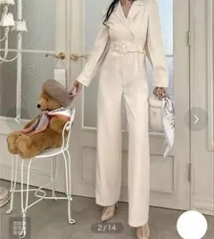 ロイヤルパーティ ベルト付きケープ風オールインワン