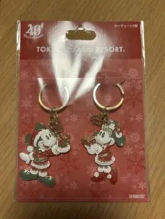 【クリスマス限定】ディズニー ミッキー・ミニーペアキーホルダー2個セット