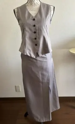 セットアップ　ベスト　スカートパンツ
