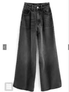 GRL ルーズワイドデニムパンツ 黒 cu512