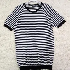 JOHN SMEDLEY ジョンスメドレー ボーダーコットンニット Sのサムネイル