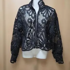 SHEIN黒 レース編み クロップドジャケット 未使用品
