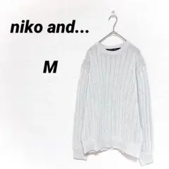 ニコアンド コットン100% リブニット 春ニット グレー 長袖ニット M 綿