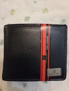VALDEON CHRISTY 二つ折り財布 黒　牛革✕合成皮革