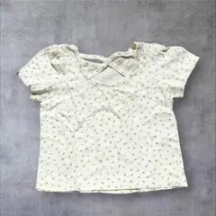 韓国子供服ninibello小花柄 背中クロス 半袖カットソー/Tシャツ95のサムネイル