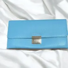 FURLA フルラ 長財布 ブルー レザー ゴールド金具 レディース　美品