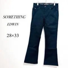 【サムシング】エドウィン ブーツカットパンツ 黒 サイズ28 ストレッチ 美品のサムネイル