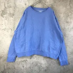 B808古着　トレーナー　スウェット　青　無地　90s Y2K