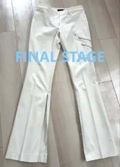 【FINAL STAGE】美品⭐︎ホワイトフレアジッパーロングパンツ サイズ40