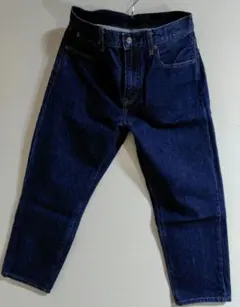 ダークブルー ストレートデニム ボタンフライ