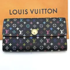 【美品】 ヴィトン モノグラム マルチカラー ポルトフォイユ サラ 長財布