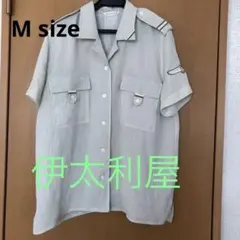 伊太利屋　半袖ストライプシャツ　Msize ブラウスのサムネイル