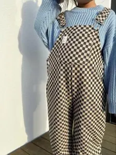 【bel&bow】checkerboard overall 3y