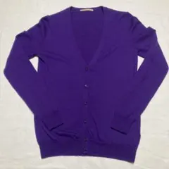 UNIQLO 100%ウール パープルカーディガン M エクストラファインメリノ