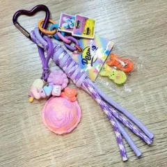 ネオン アイス パラコード パープル じゃらじゃらキーホルダー