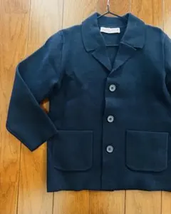 新品⭐︎ZARA コットン＆ナイロンジャケット　ネイビー　6-7歳 120cm