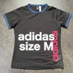adidas ピンクビッグロゴ半袖Tシャツ　メッシュ　男女兼用
