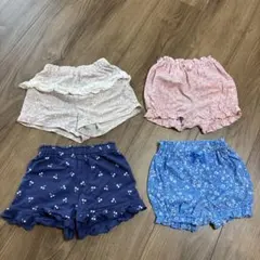 80cm ベビー服 ショートパンツ 4点セット 花柄 まとめ売り