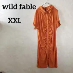 美品✨ wild fable 【XXL】 オレンジ シャツワンピース オレンジ