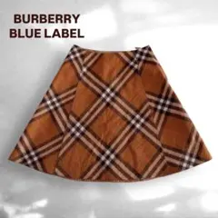 3【美品】バーバリーブルーレーベル　ノバチェック　ウールスカート