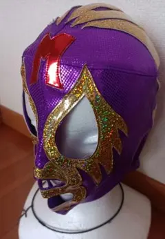 ミルマスカラス プロレスマスク 全日本プロレス 覆面 紫x金 - メルカリ