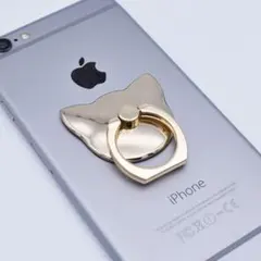 バンカーリング　猫　ゴールド