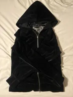 黒　パーカー　ベロア　ギャル