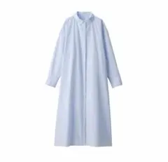 無印 MUJI 高密度織りシャツワンピース サックスブルー レディース Mサイズ