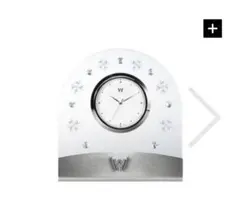 【新品・未使用】WEDGWOOD クリスタル置き時計 花模様