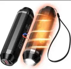 充電式カイロ モバイルバッテリー 懐中電灯1台3役多機能 5000mAh X2個