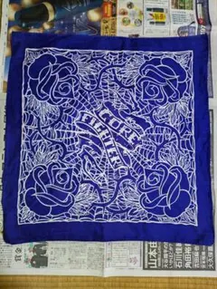 core fighterバラと蜘蛛の巣デザイン バンダナ　紫色