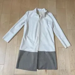 美品　ZARA ホワイト・グレー ロングコート