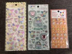 国内正規品　ウサハナ　キラキラジュエルシール　タイルシール　ぷっくり　3枚セット