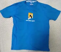 全豪オープンテニス 青色 プリント Tシャツ(M)
