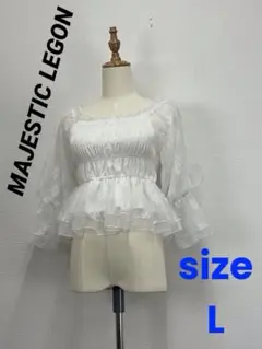 MAJESTIC LEGON 白系　レース素材　2WAYオフショル【中古】D67のサムネイル