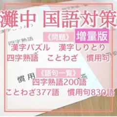 暗記カード　慣用句 830語　中学受験　灘中 0b104656701ae010264db28cc49cb0