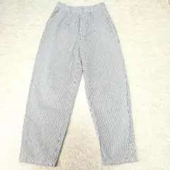 ストライプ ワイドパンツ レディース