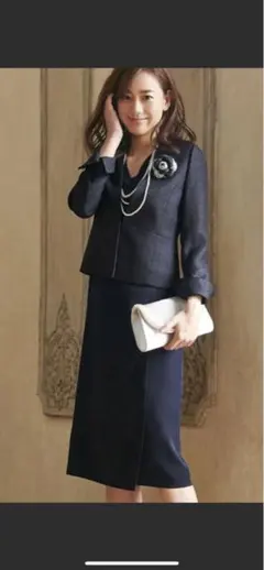 ルイルエブティック入学式　卒業式　ワンピースフォーマルスーツ ネイビー　Sサイズ