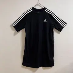 アディダス ライン 半袖Tシャツ クルーネック M 黒 綿 スポーツのサムネイル