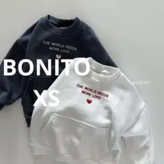 【新品】BONITO ハート刺繍 モアラブmtm ホワイト 赤 XS 80~85