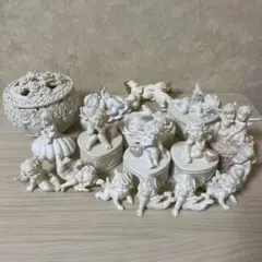 天使の彫刻付き陶器製ボックス - メルカリ