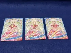 ひみつのアイプリ　配布カード　つむぎ　カラフルシャインレッド　3枚セット