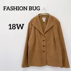 FASHION BUG 【18W】長袖 ジャケット XL ブラウン　ゆったり